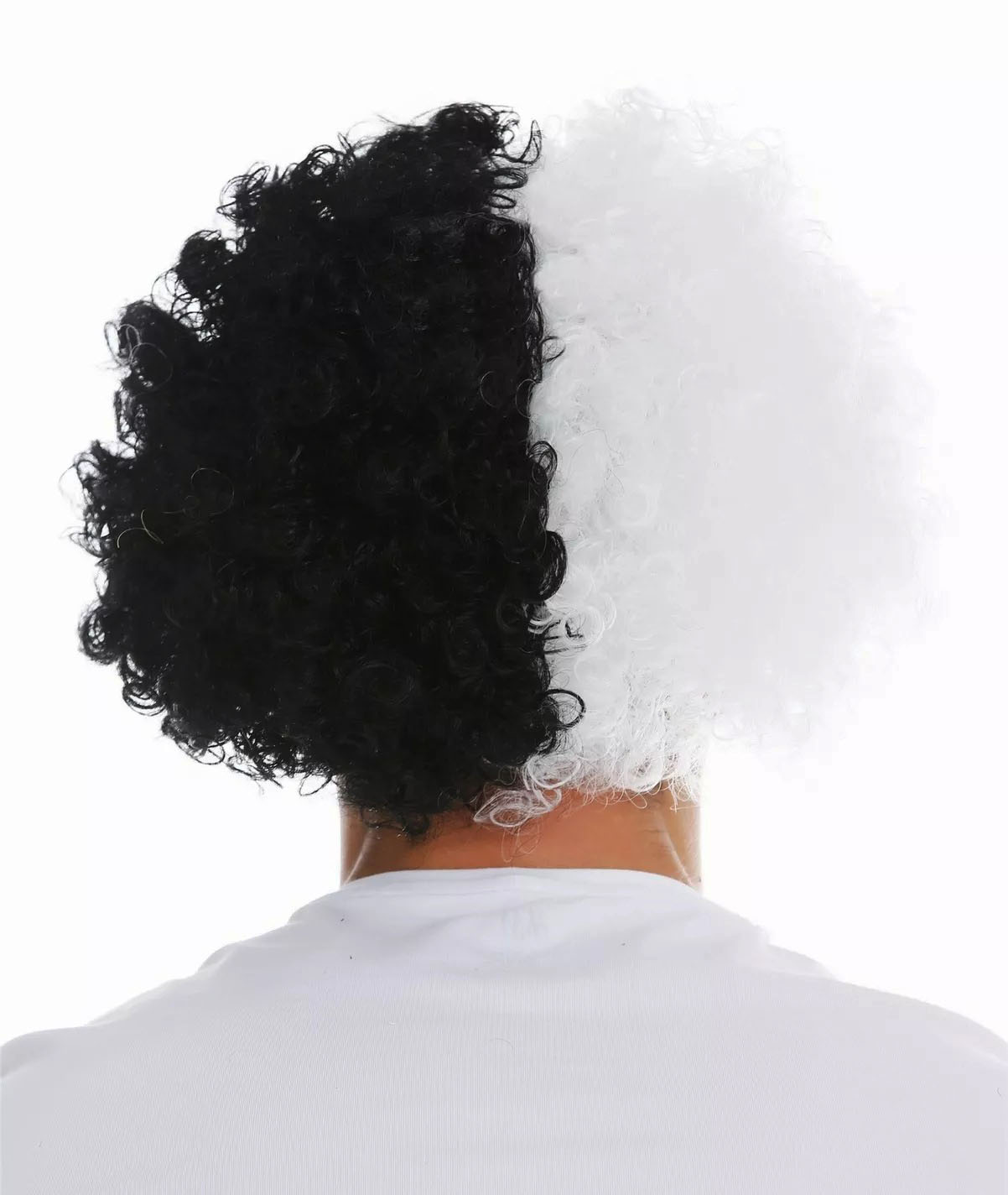 Siyah Beyaz Kıvırcık Afro Bonus Peruk Taraftar Bonus Saç - görsel 2