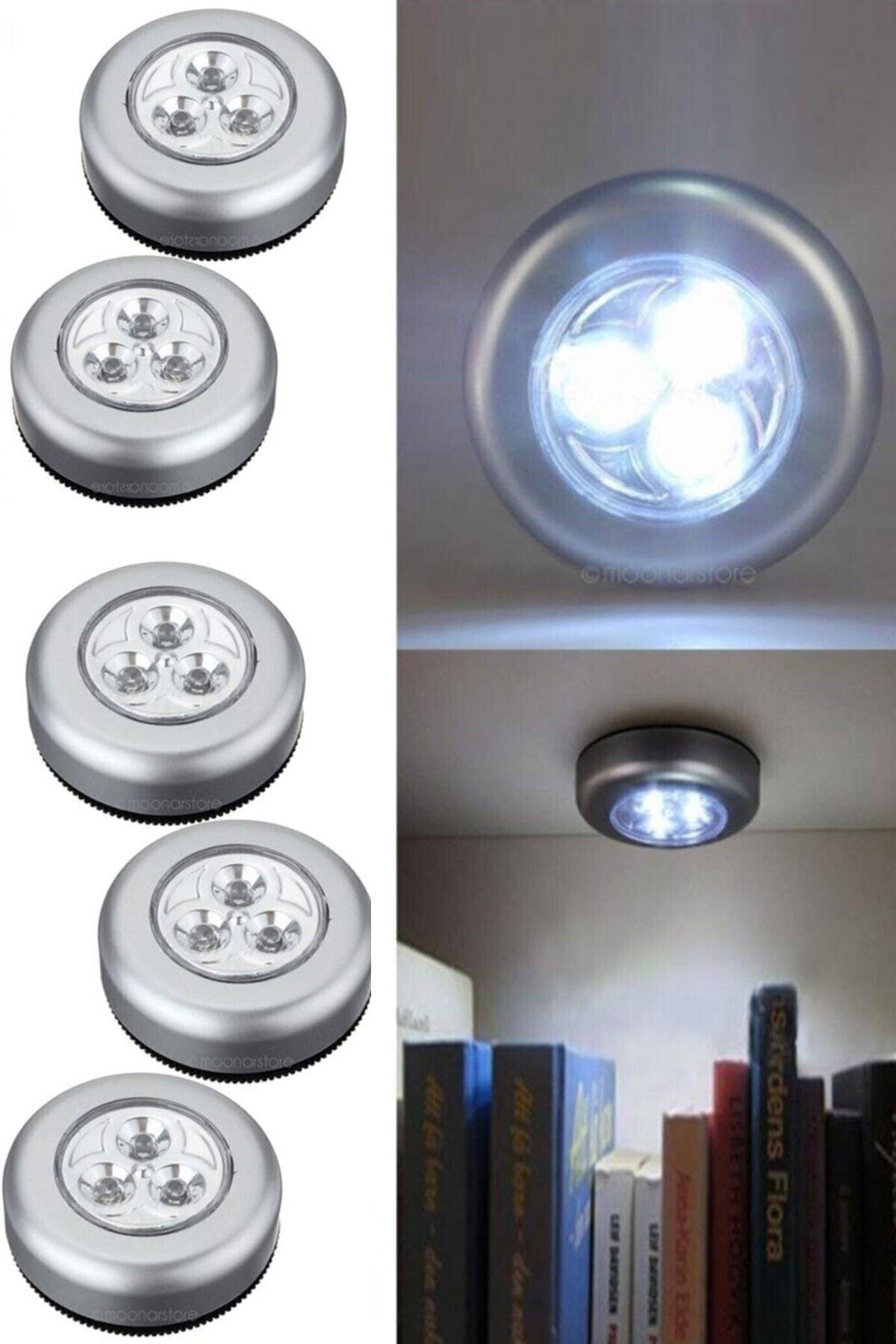Mini Led Işık Kablosuz Pilli Beyaz Işık MH-314